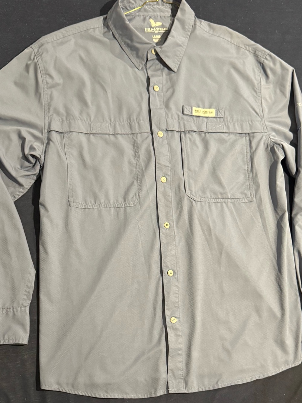 Men’s Large Field & Stream Light Navy / Gray SmartCool Outdoor Button Down